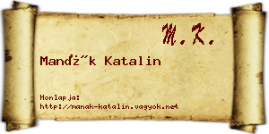 Manák Katalin névjegykártya